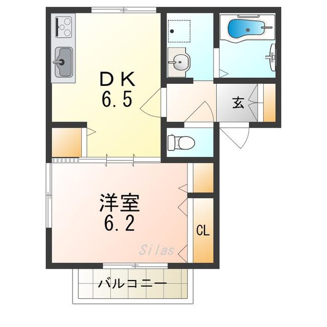 アリオーソ(1DK/2階)の間取り写真