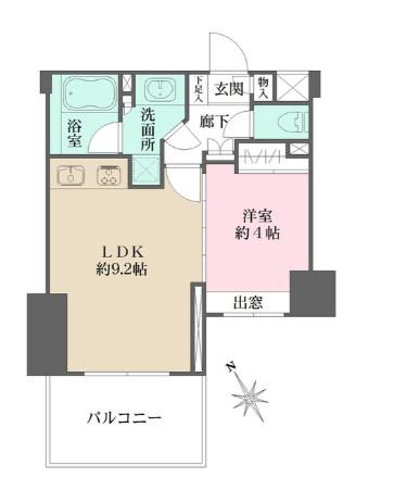 藤和シティホームズ芝浦(1LDK/11階)の間取り写真