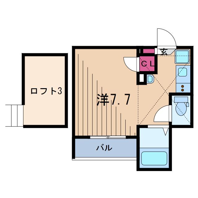 AL SOLE KAMEARI(ワンルーム/3階)の間取り写真