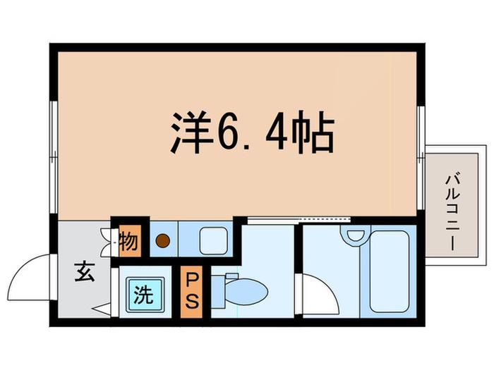 COZY上野毛 YELLOW(ワンルーム/2階)の間取り写真
