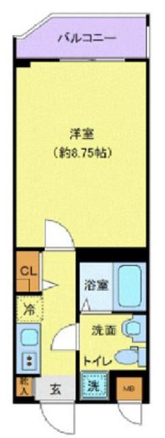 LUMEED飯田橋(1K/4階)の間取り写真