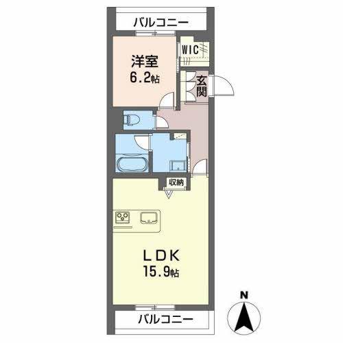 シャーメゾン小坂(1LDK/3階)の間取り写真