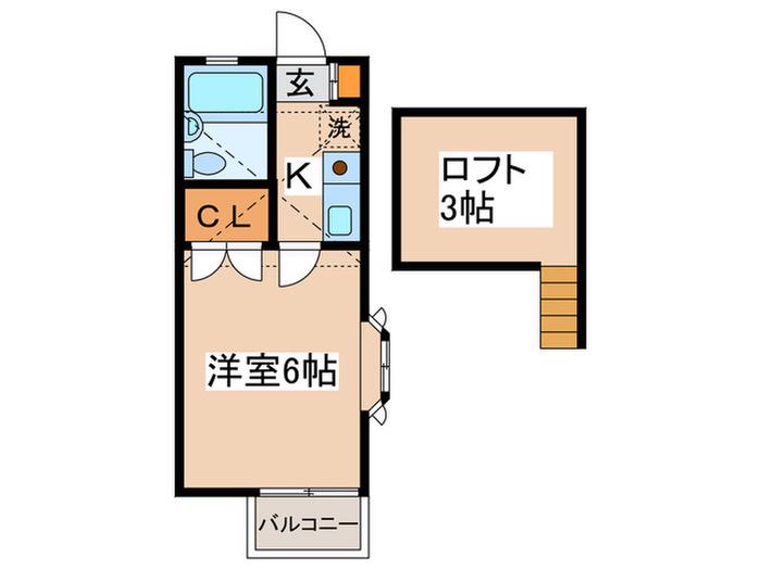 シーマハイツ(1K/2階)の間取り写真