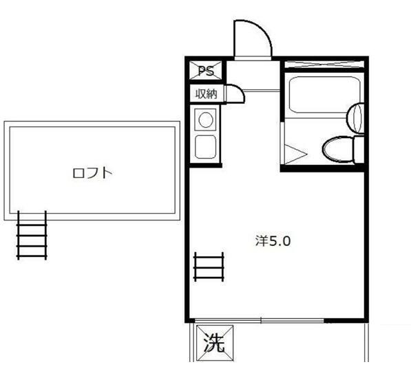 パル国分寺(1K/1階)の間取り写真