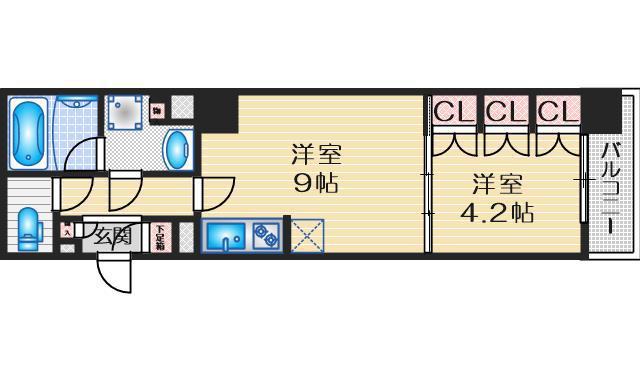 アーバネックス江坂広芝(1LDK/10階)の間取り写真
