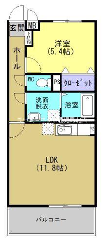 グレイス リアン(1LDK/2階)の間取り写真
