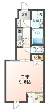 仲間町アパートB棟(1K/1階)の間取り写真