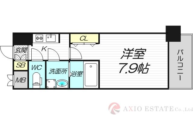 アドバンス新大阪V(1K/13階)の間取り写真