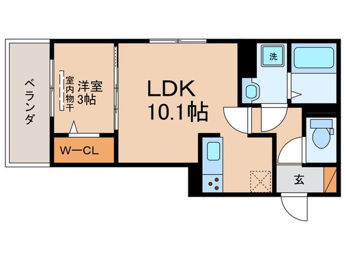 D-ROOM松井山手南(1LDK/3階)の間取り写真
