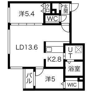 コローレ北円山(2LDK/2階)の間取り写真