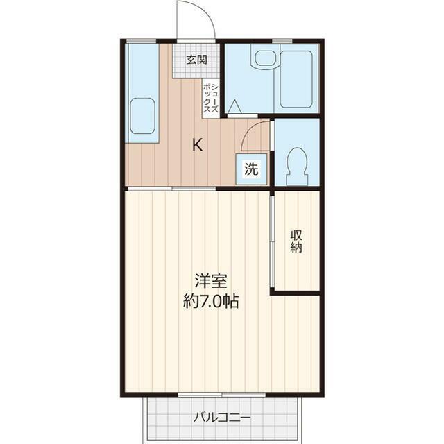 ラ・エスペランサ(1K/2階)の間取り写真