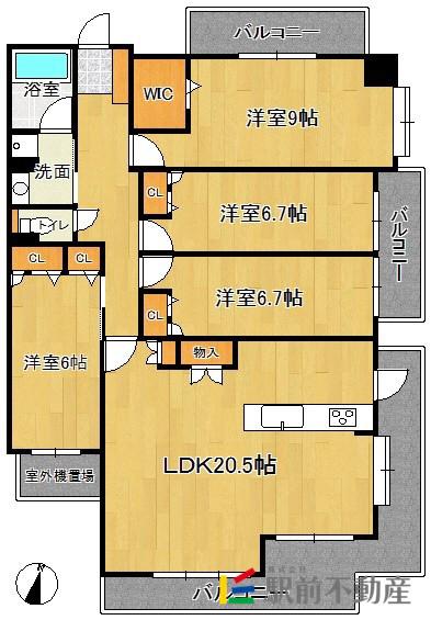 キルンズ防塁(4LDK/4階)の間取り写真