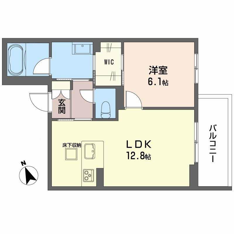 ネオブランコート(1LDK/1階)の間取り写真