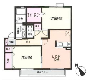 グリーンフィールドレジデンスB(2LDK/1階)の間取り写真