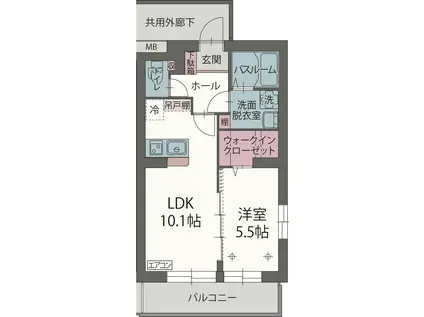 ファミーユ(1LDK/3階)の間取り写真