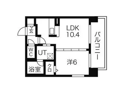 エッセンシア稲穂レジデンス(1LDK/4階)の間取り写真