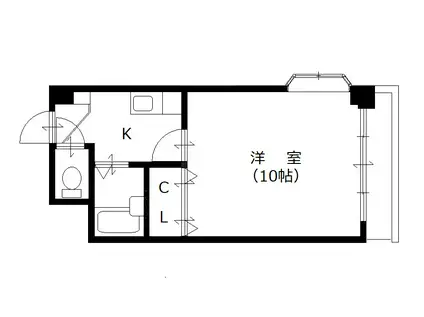 ノーブルハイツ(1K/3階)の間取り写真