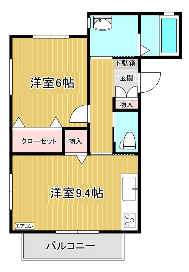 DWELLIN城南(1LDK/4階)の間取り写真