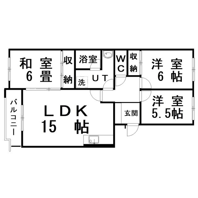 パシフィックマンションりんこう(3LDK/3階)の間取り写真