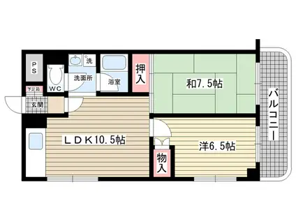 メゾン井阪(2LDK/1階)の間取り写真