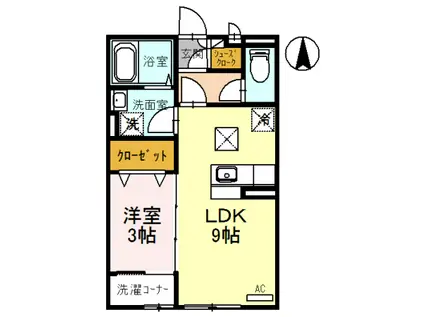 コッカー・スパニエル(1LDK/1階)の間取り写真