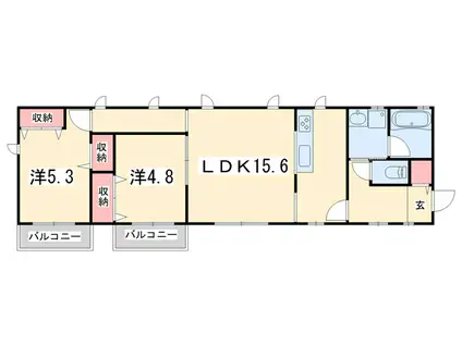 地下鉄烏丸線 丸太町駅(京都市営) 徒歩7分 2階建 築10年(2LDK/2階)の間取り写真