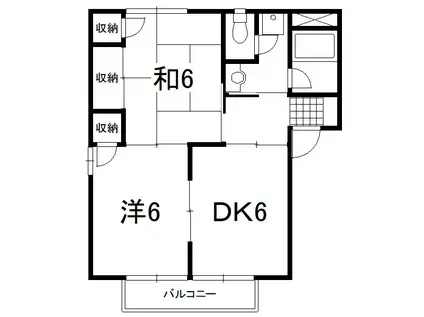 すとりーむ緑ハイツA・B・C(2DK/2階)の間取り写真