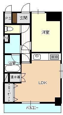トーカンマンション不来方(1LDK/6階)の間取り写真