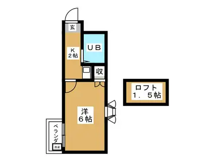 コンドミニアム奥沢(1K/1階)の間取り写真