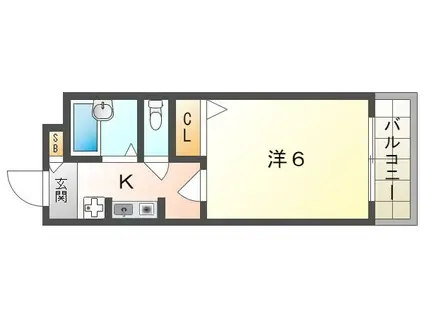 キリンハイツ信和(1K/3階)の間取り写真