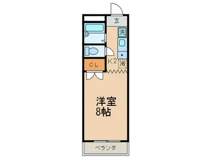 上野ハイツ(1K/2階)の間取り写真