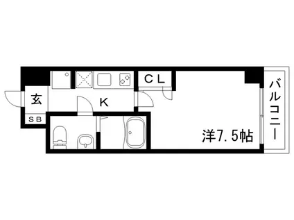 SERENITE三宮(1K/11階)の間取り写真