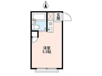 ロマンス志木(ワンルーム/2階)の間取り写真