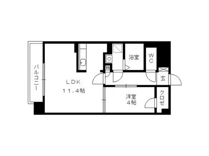 アドラシオン(1LDK/5階)の間取り写真