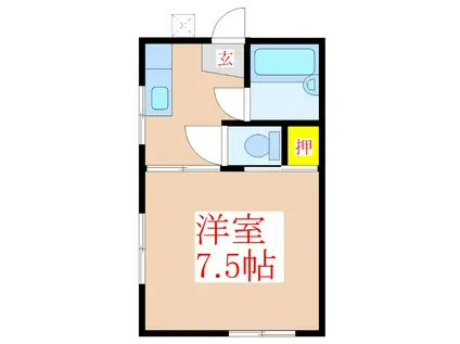 YKハイツ(1K/2階)の間取り写真