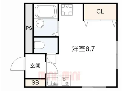 サニーコートTAKAHASHI(ワンルーム/1階)の間取り写真