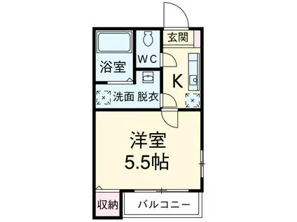 東京メトロ千代田線 綾瀬駅 徒歩7分 3階建 築14年(1K/1階)の間取り写真