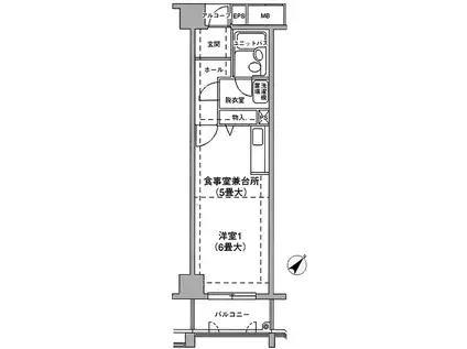 京急本線 神奈川駅 徒歩7分 12階建 築31年(1DK/3階)の間取り写真