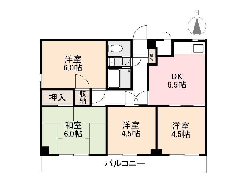 ロゼ松縄町(4DK/8階)の間取り写真