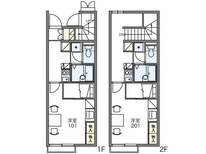 レオパレスみどりII(1K/1階)の間取り写真