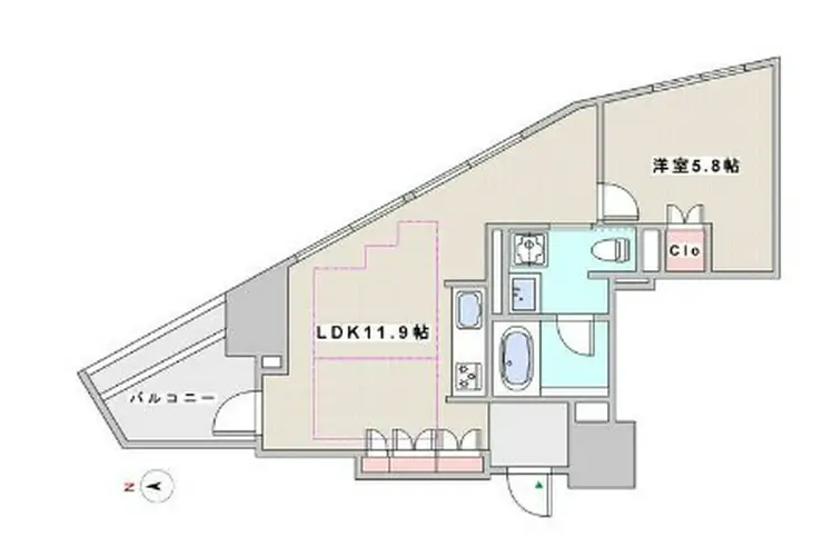 プラウド市谷柳町 4階階 間取り