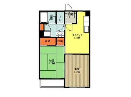 ハイツ興亜第2(2DK/1階)の間取り写真