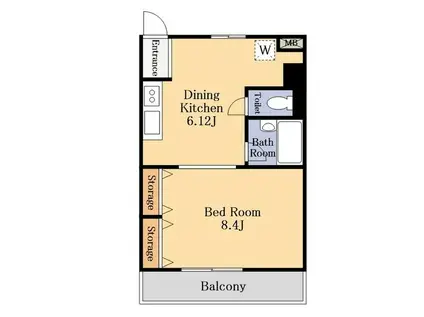 A.P.MIENO(1DK/2階)の間取り写真