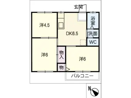 ジュネスよこわ(3DK/2階)の間取り写真