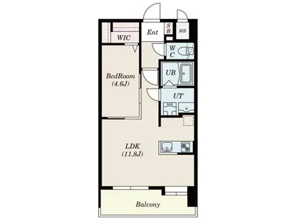 S-RESIDENCE久留米六ツ門ABRイーストI(1LDK/9階)の間取り写真