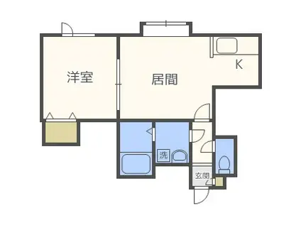ウッドビレッジII(1LDK/2階)の間取り写真