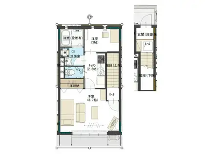 すみれマンション(1LDK/2階)の間取り写真