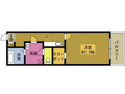 リベルテ21(1K/2階)の間取り写真