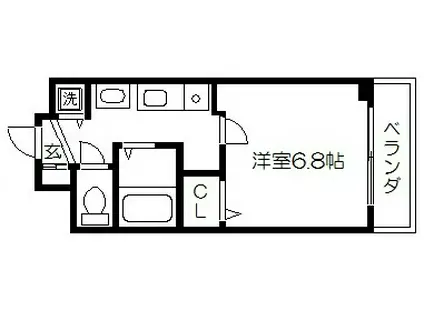 スワンズ京都大将軍(1K/2階)の間取り写真