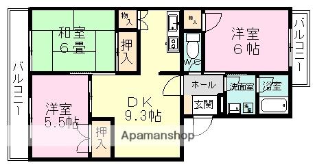 レシェヌー(3DK/1階)の間取り写真